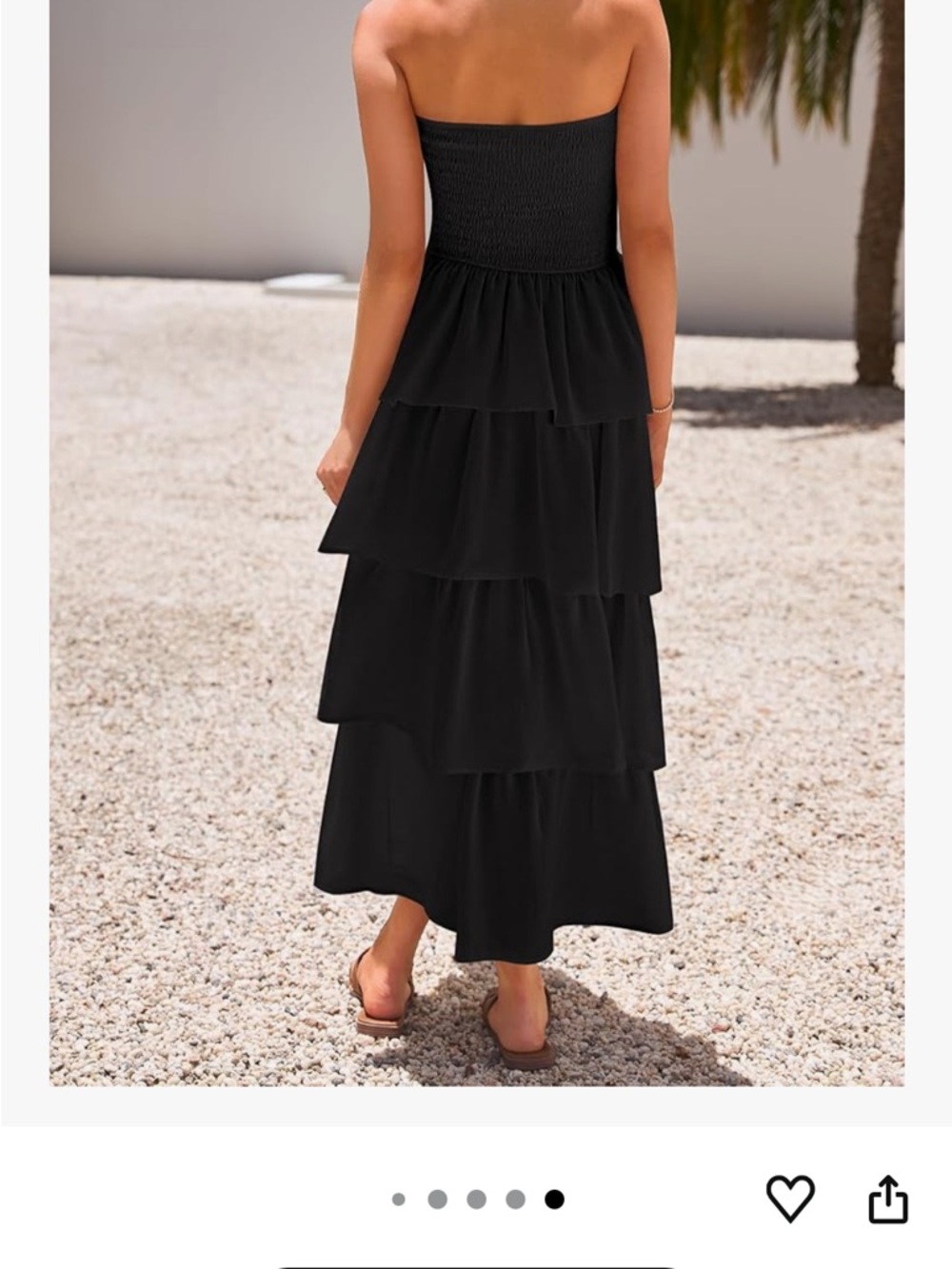 Strapless Tiered Maxi Dress in Black